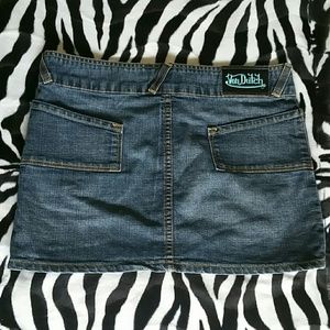 2000s Von Dutch Denim Mini Skirt